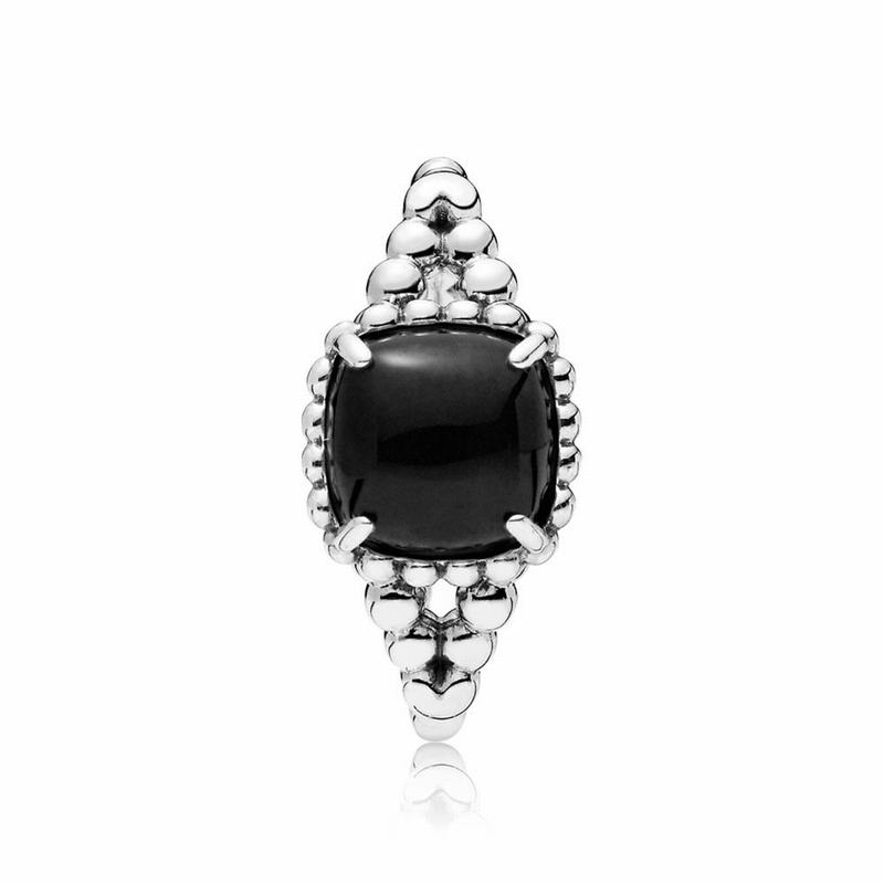 Pandora Vibrant Spirit Statement Ring Ireland - Sterling Silver/Black/Crystal - 470938SMH